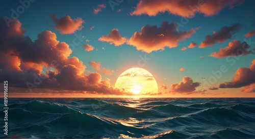 sunset over the ocean