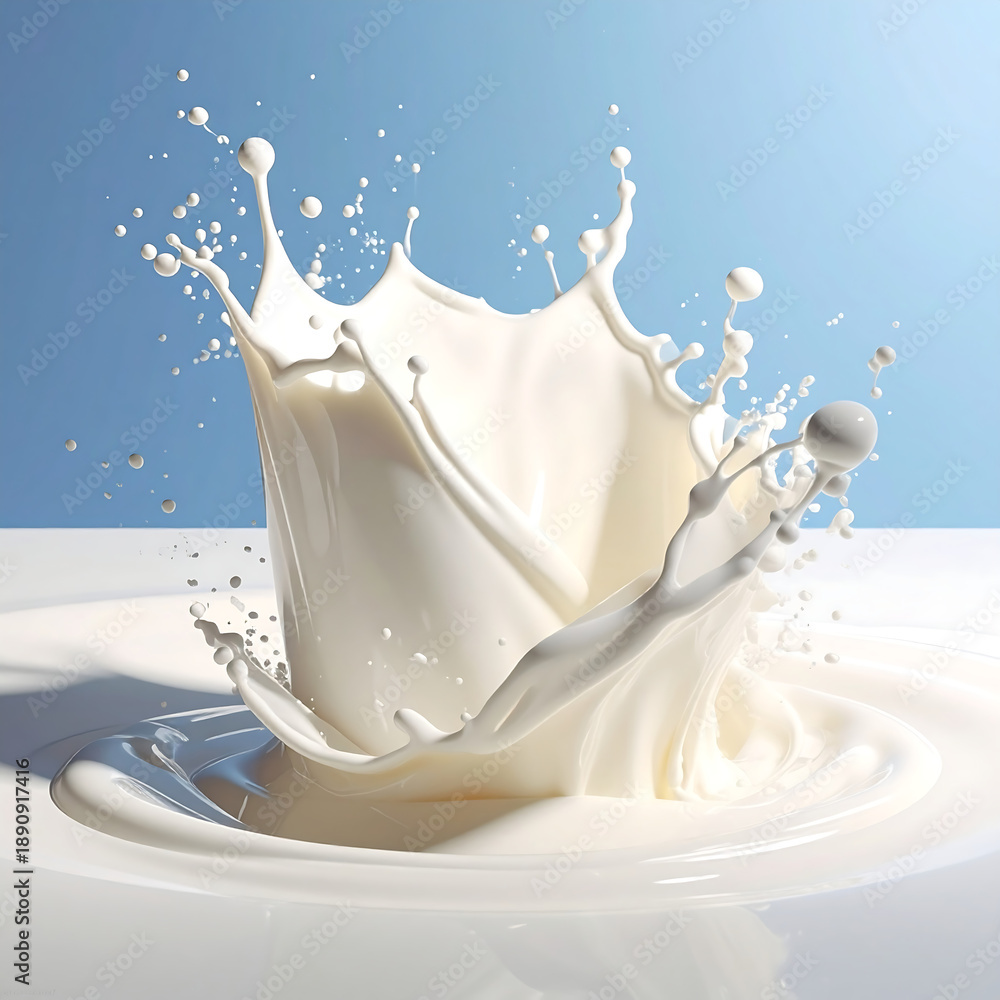 custom made wallpaper toronto digitalMilk splashes with a crown-like shape against a light blue background