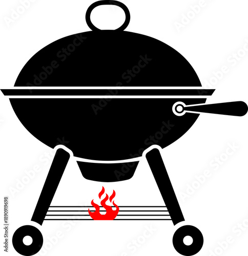 BBQ with flame icon, Grill sign meat and food icon, Barbeque icon symbol, Barbeque Icon Vector Illustration Sign.BBQ icon. Barbecue icon .Big BBQ , barbeque grill vector illustration.