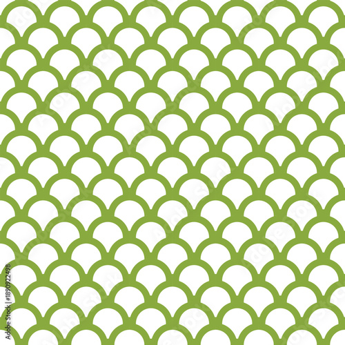 Seamless green scallop pattern repeating geometric background for design simple and modern texture on white EPS Vector