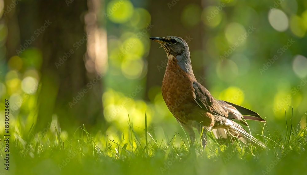 custom made wallpaper toronto digitalBird struts through sun-drenched grass, neck extended, blurred green foliage in background