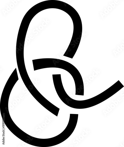 Tightrope Walking Icon, Symbol, Balance and Risk Concept, Circus Acrobat on Rope complicated knot, Minimal Line for Business Strategy, potential break. Stability, Focus, Challenge and Decision Making