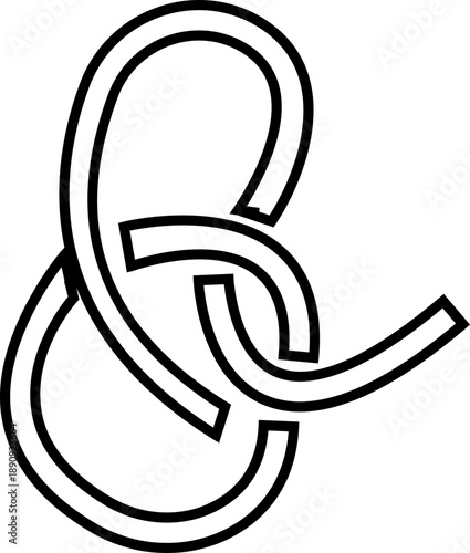 Tightrope Walking Icon, Symbol, Balance and Risk Concept, Circus Acrobat on Rope complicated knot, Minimal Line for Business Strategy, potential break. Stability, Focus, Challenge and Decision Making