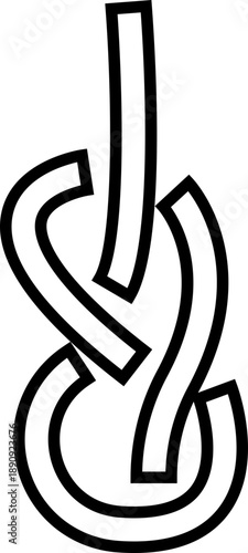 Tightrope Walking Icon, Symbol, Balance and Risk Concept, Circus Acrobat on Rope complicated knot, Minimal Line for Business Strategy, potential break. Stability, Focus, Challenge and Decision Making