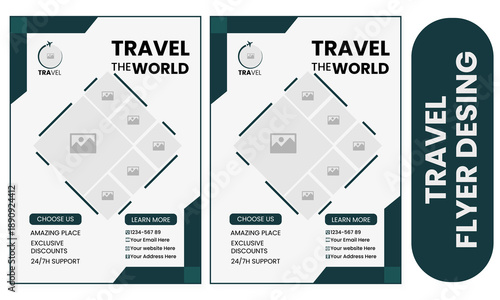 Creative travel poster flyer template.