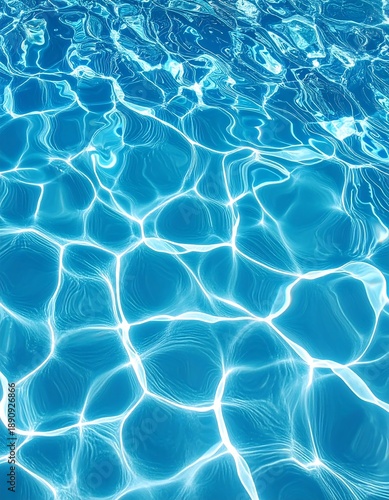 Wallpaper Mural Bright blue water surface with sunlit ripples creating abstract patterns and reflections Torontodigital.ca