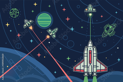 Space Shooter Game Illustrat