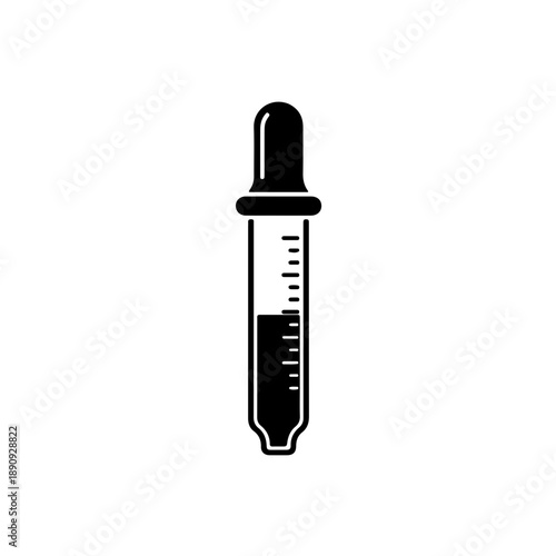Graduated pipette icon with precise scale markings, symbolizing accurate dosage, pharmaceutical measurement, and laboratory standards