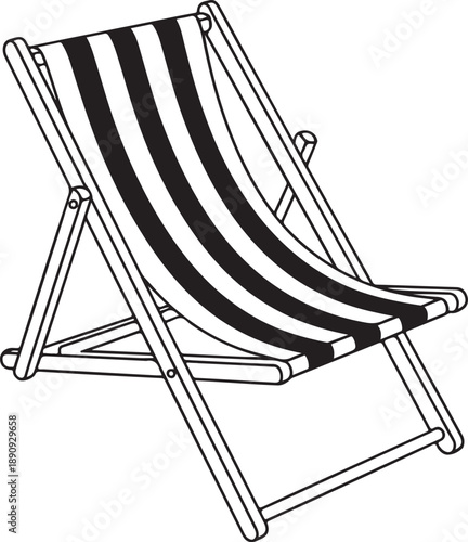 Beach lounge chair vector