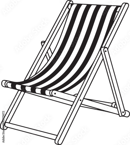 Beach lounge chair vector
