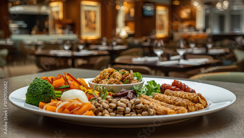 Wallpaper Mural Buffet plate with assorted appetizers and vegetables presented attractively warm restaurant Torontodigital.ca