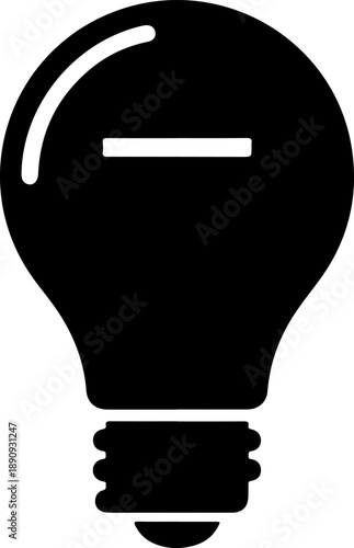 Black light bulb silhouette with a dead or empty battery symbol inside