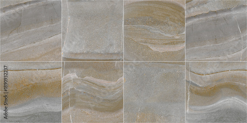 Grey Rustic Stone Texture Ceramic Floor Tile Background with Natural Brown Veins