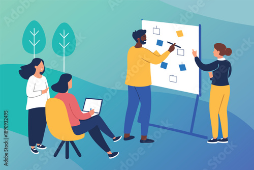 Youth Community Workshop Learning Illustra