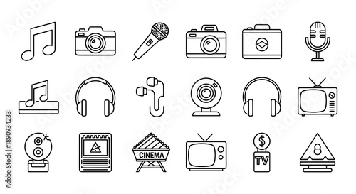 Black and white icons depicting various pharmaceutical and medical items