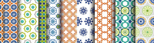 A collection of vibrant and colorful patterned tiles with various designs