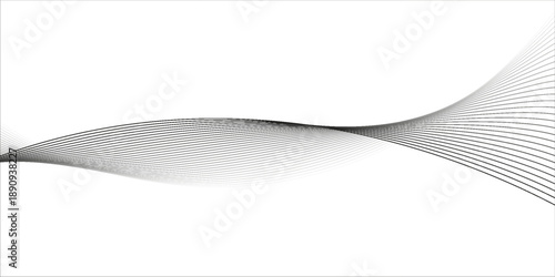 Abstract wave element for design. Digital frequency track equalizer. Stylized line art background. Vector illustration. Wave with lines created using blend tool.