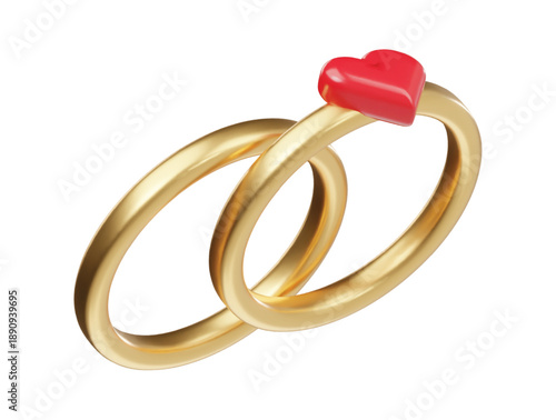 Foto 3d rendered icon wedding ring