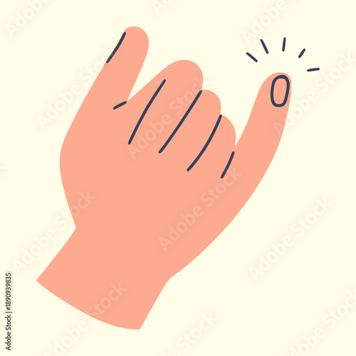 little finger pinky promise hand flat color vector illustration template design