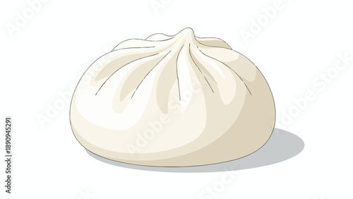 Delicious traditional asian steamed bun graphic art illustration ideal for menu designs and food-related projects