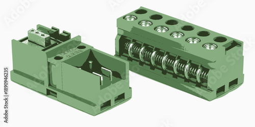Green Electrical Connectors with Screw Terminals and Open Design