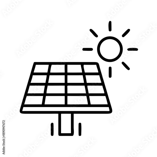 Solar panel generating energy under the sun in clean design  