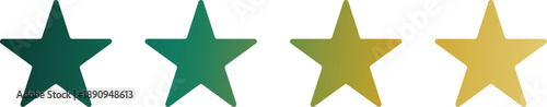 Four green to gold gradient star icons for success and status