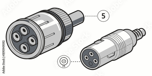 XLR Cable Connectors, Male and Female Plugs, Professional Audio Equipment