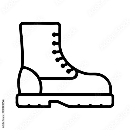 Outline of a sturdy work boot in minimalistic style   