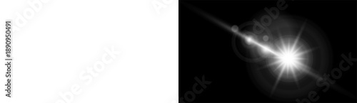 Bild auf Leinwand Bright radiant flash star glow beam Light effect sun light with lens flare effect