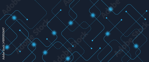 Abstract digital AI circuit board background with tech icons. Digital technology motherboard texture design. Engineering circuit board concept for poster, header, banner, website, presentation