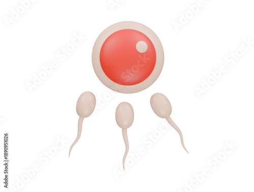 fertilization icon 3d illustration render