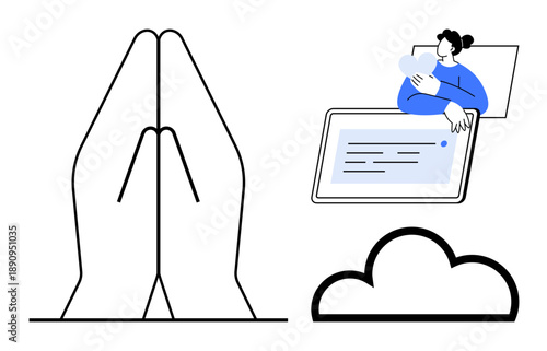 Cloud concept. Cloud computing connects users and technologies for seamless workflows. Cloud also supports communication, file sharing, and secure data storage. Ideal for tech, business