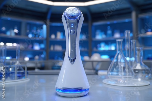 Innovative skincare device laboratory product showcase modern environment close-up view technology concept