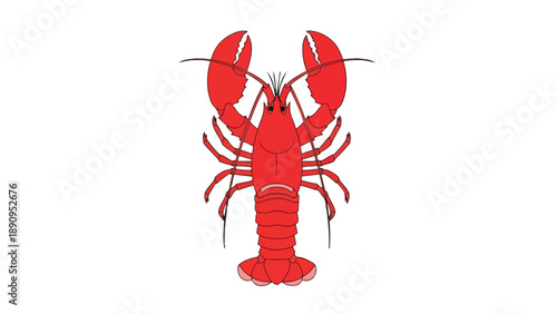Striking red lobster graphic design perfect for maritime themes and culinary concepts.