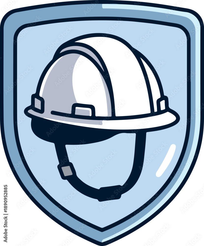 Fototapeta premium Safety Hard Hat Shield Icon for Construction Protection