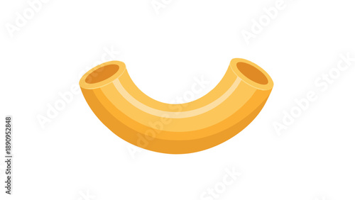 A vibrant, isolated elbow pasta piece showcasing its characteristic curved form and tubular structure, perfect for culinary projects or engaging