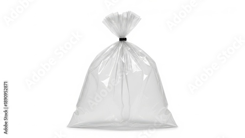 Empty transparent garbage bag