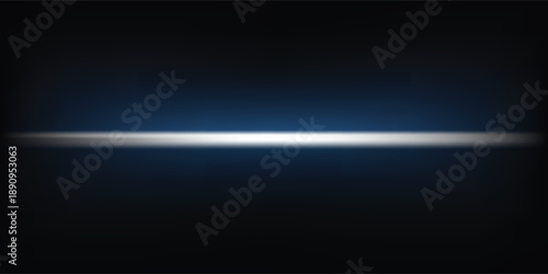 Empty dark room, blue illuminated background. Dark studio design for product display. Luminous gradient stage. Vector illustration