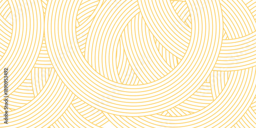 Yellow instant noodle, pasta and spaghetti texture with geometric wavy lines. Ramen, pasta vector pattern. Background abstract food illustration