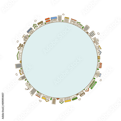 街並みの丸フレーム