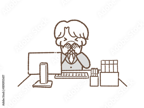 会社員　くしゃみ　男性