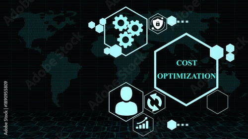 Global cost optimization Development Business Concept with Map and Representing Finance Investment and Communication