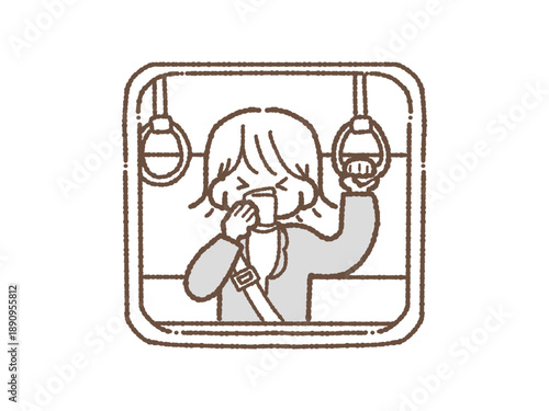 会社員　くしゃみ　女性