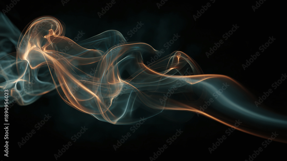 Obraz premium Abstract smoke swirls with a gradient color combination, evoking a sense of mystery