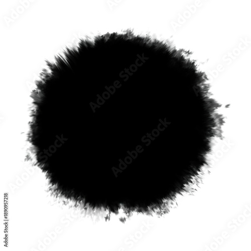 Wallpaper Mural Rough Edge Black Ink Circle Brush Texture on White Background Torontodigital.ca