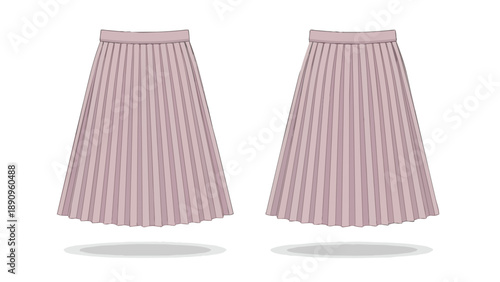 Chic elegant flowy pleated midi skirts in a delicate blush hue, showcasing a versatile and sophisticated design for contemporary women's fashion
