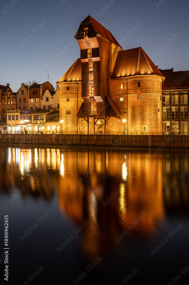 Naklejka premium Old Port Crane, Gdansk, Poland 
