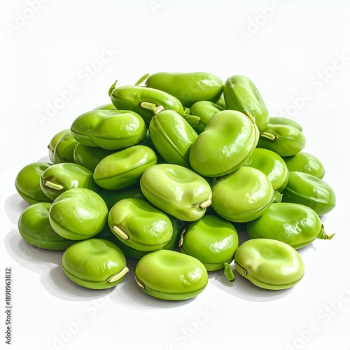 Wallpaper Mural Pile of fresh green broad beans isolated against a clean white backdrop Torontodigital.ca