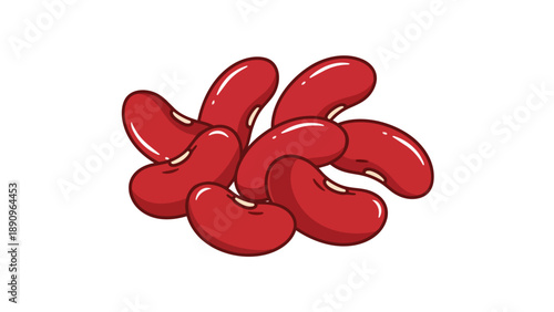Vibrant illustration of organic red kidney beans showcasing their inherent natural goodness and culinary adaptability a staple ingredient for
